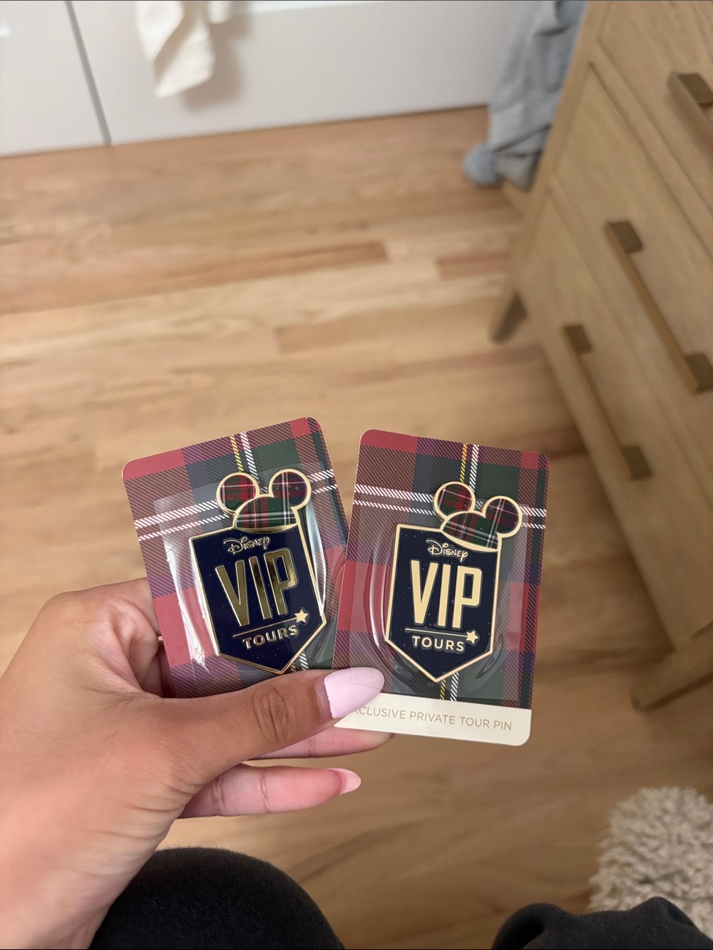 LIMITED Disney VIP Tours Exclusive Private Tour Pins Set of 2 Plaid Mickey Rare